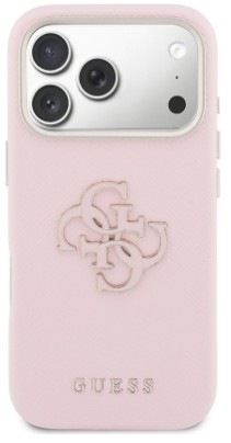 Kryt na mobil Guess PU Resin Logo na Apple iPhone 17 Pro růžový Kryt na mobil Guess PU Resin Logo na Apple iPhone 17 Pro - růžový