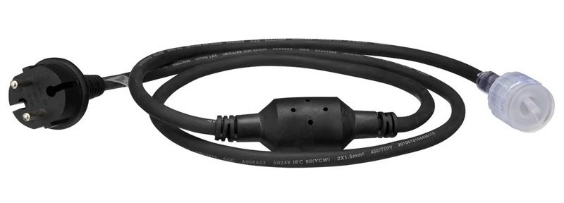 Napájecí kabel MARELD s délkou 1,5 m, černá barva