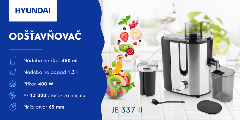 Odšťavňovač Hyundai JE 337II černý/nerez Odšťavňovač Hyundai JE 337II černý/nerez