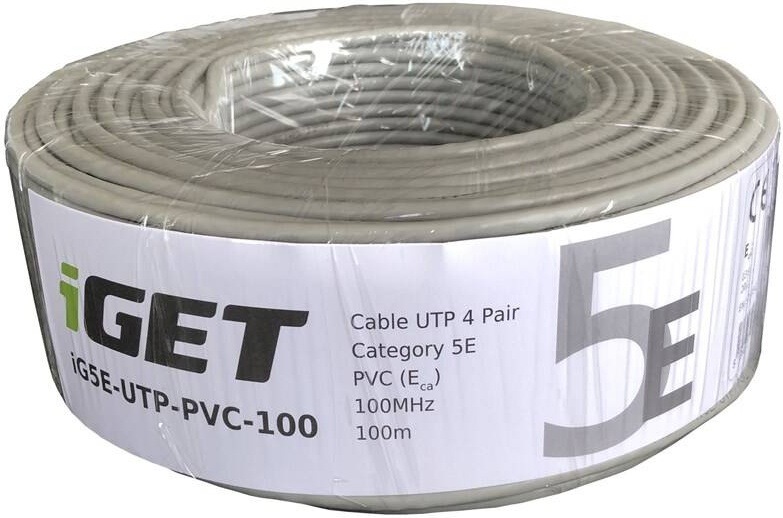 Kabel iGET Cat.5E UTP PVC Eca 100m/role