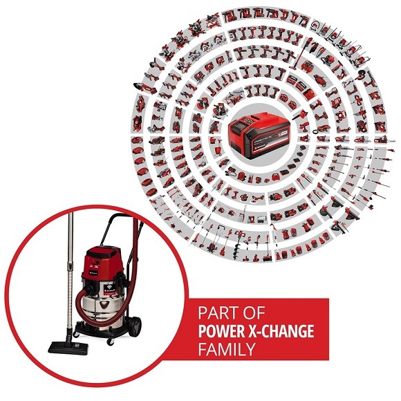 Průmyslový vysavač Einhell Professional TP-VC 36/30 S Auto-Solo (bez baterie) 2347143 nerez