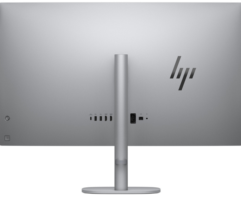 Zadní strana HP OmniStudio X 32-c0011nc se stojanem a připojovacími konektory
