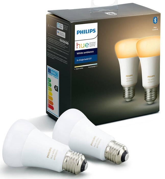 Chytrá žárovka Philips Hue Bluetooth 9W, E27, White Ambiance (2ks)
