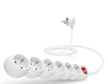 Kabel prodlužovací Connect IT 6x zásuvka, s vypínačem, 2m bílý