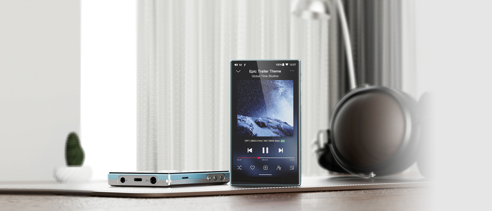 HiFi přenosný digitální přehrávač FiiO JM21 stříbrný/modrý