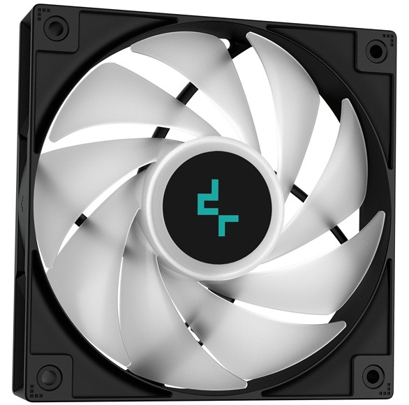 Vodní chladič DeepCool LP360 ARGB černý Detail obrázku ventilátoru.