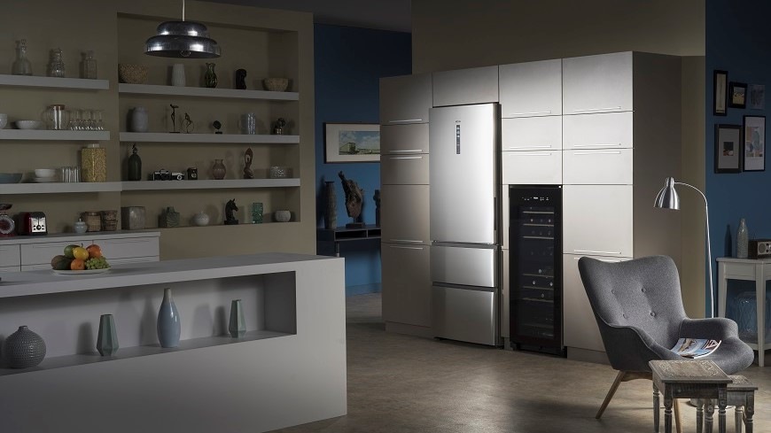 Chladnička s mrazničkou Haier A3FE835CGJE titanium Chladnička s mrazničkou Haier A3FE835CGJE titanium