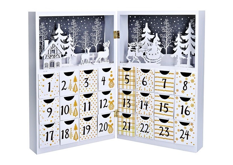 LED dekorace Solight adventní kalendář, kniha, 8× LED, 40 × 30 cm, 2× AAA