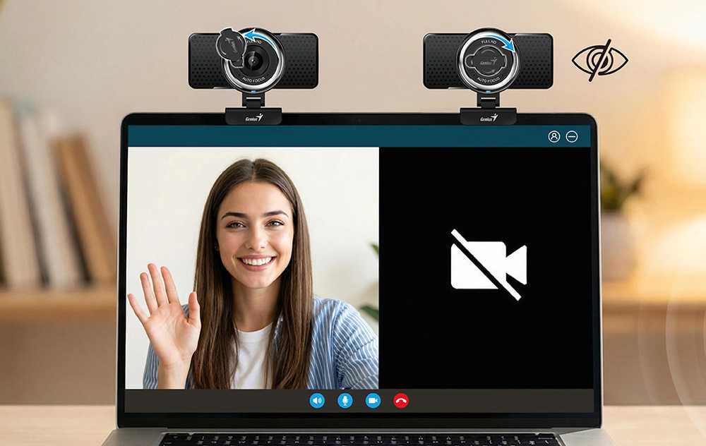Genius ECam 8020AF přináší také mechanickou krytku objektivu