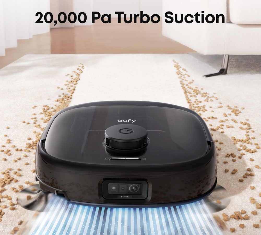 Robotický vysavač Anker Eufy Omni E25 černý Sací výkon 20000 Pa vysavače Anker Eufy Omni E25