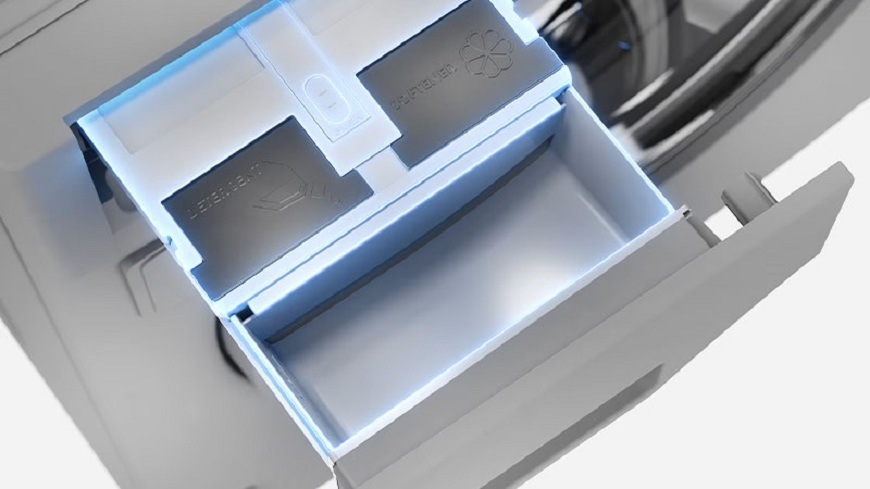 Pračka Haier BHA6S69M6DB9J-S bílá zásobník na detergent pračky Haier BHA6S69M6DB9J-S