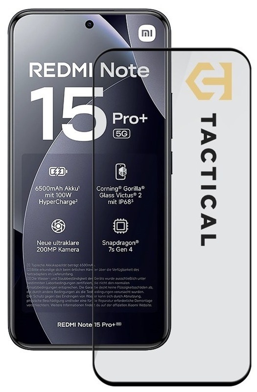Tvrzené sklo Tactical pro telefon Xiaomi Redmi Note 15 Pro+ 4G/5G, profil 0,33 mm