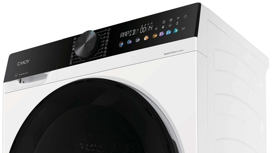 detail ovládacího panelu pračky se sušičkou Candy BWR 485SBL10UC-S