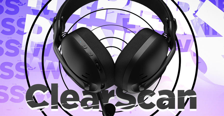 Headset HATOR Hyperpunk 3 bílý Černý headset HATOR Hyperpunk 3 Wireless v grafice technologie ClearScan
