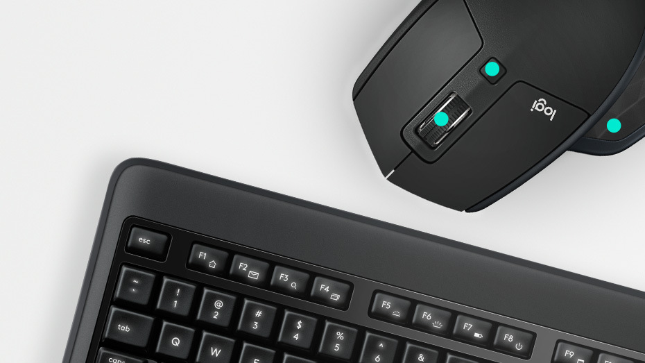 Klávesnice s myší Logitech Wireless Combo MX900 Performance, UK černá