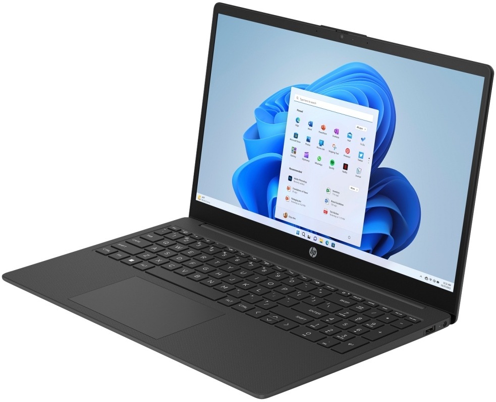 Pohled na levý bok laptopu HP 15-fd0681nc