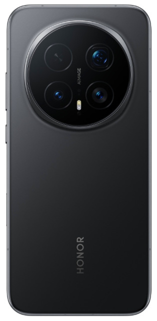 Zadní strana mobilního telefonu HONOR Magic8 Pro v černé barvě s kruhovým modulem fotoaparátu