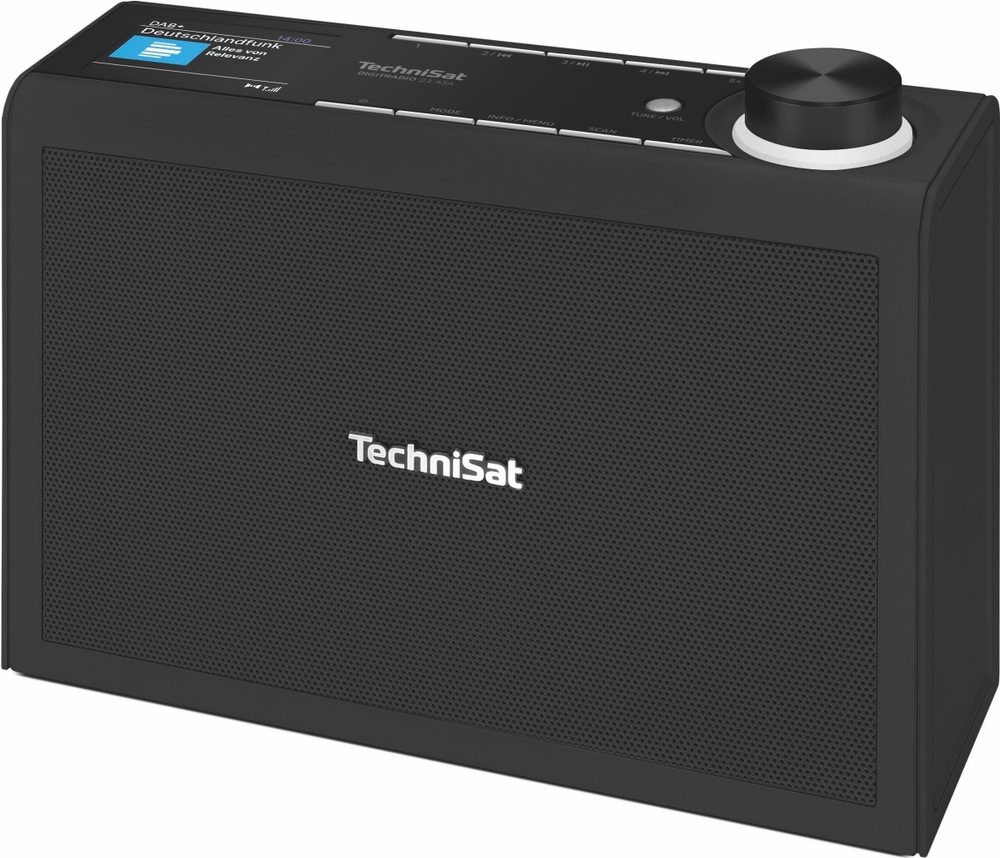 Radiopřijímač s DAB+ TechniSat DIGITRADIO 23 ASA černý Pohled na radiopřijímač s reproduktorem a nápisem TechniSat