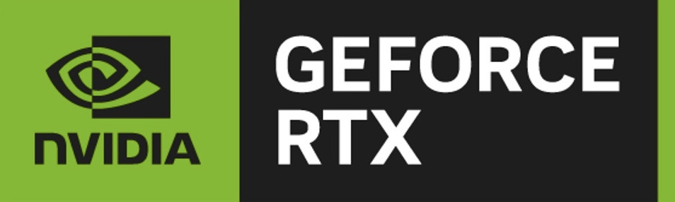 Logo NVIDIA GeForce RTX označující samostatnou grafickou kartu notebooku