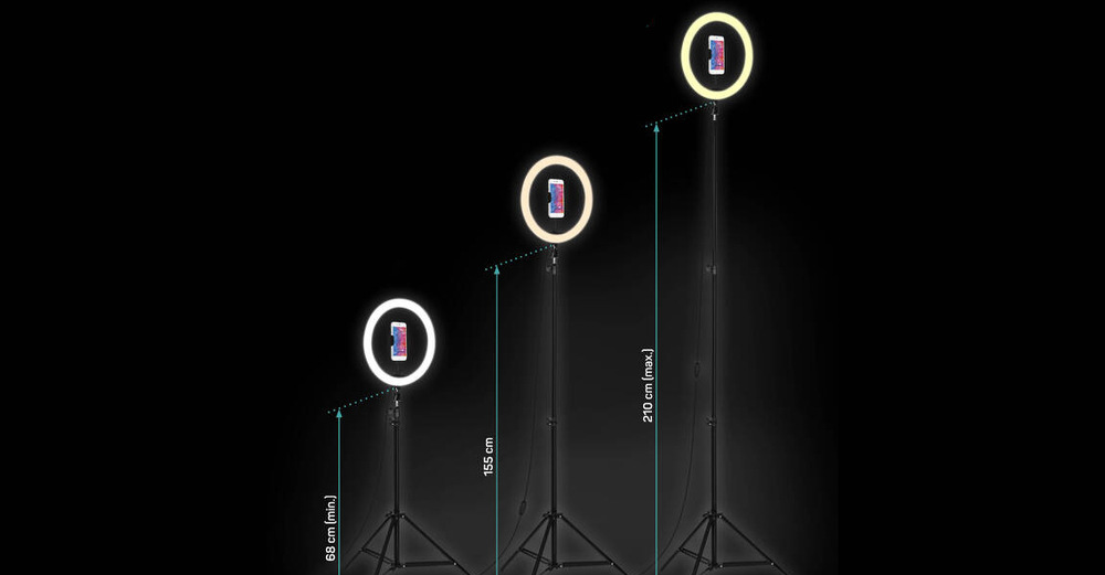 Světlo Connect IT Selfie12Ring kruhové 12" LED + stativ 2,1 m