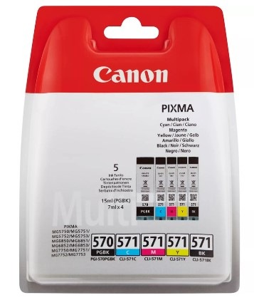 Inkoustová náplň Canon PGI570/CLI571, 1105 stran, vícebarevná Inkoustová náplň Canon PGI570/CLI571, 1105 stran, vícebarevná