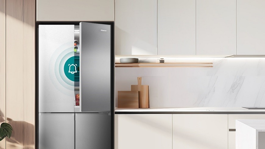 Americká lednice Hisense RQ5P470SEIE nerez Americká chladnička Hisense RQ5P470SEIE, nerez, Zvuková signalizace vás upozorní na otevřené dveře