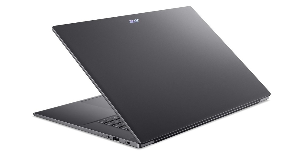 Pootevřený notebook Acer Aspire 18 AI (A18-I71M-72KN) zezadu