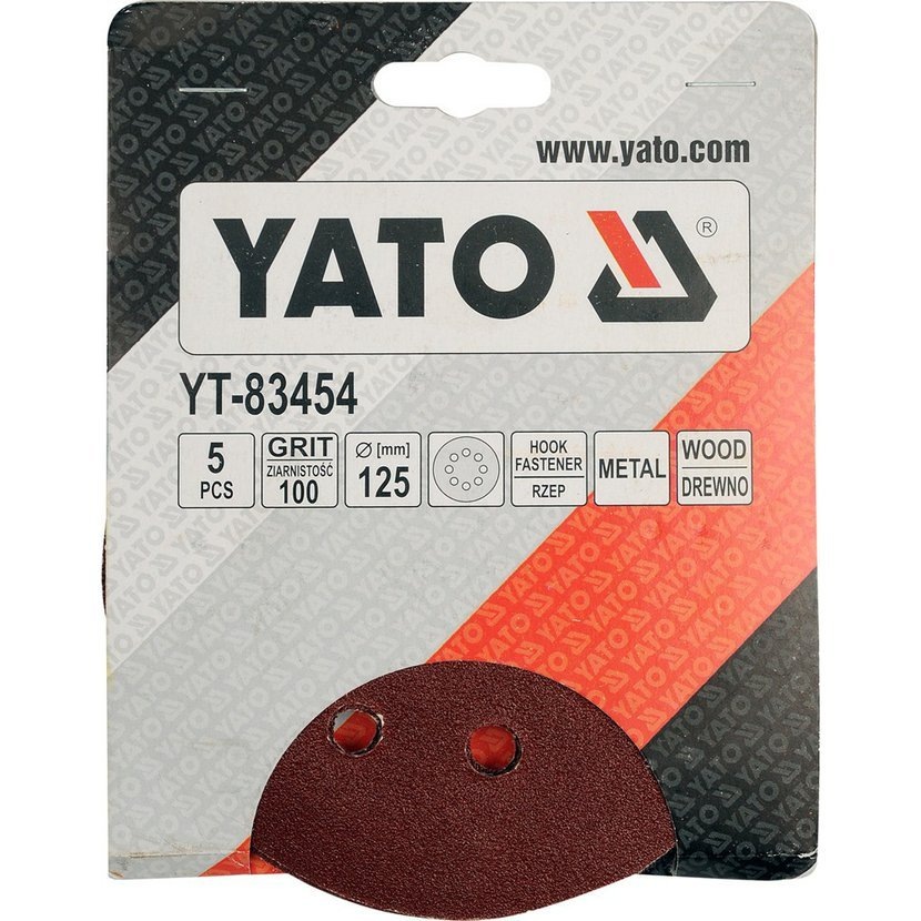 Brusný papír YATO 125 mm P100 (5 ks) Brusný papír YATO 125 mm P100 5 ks