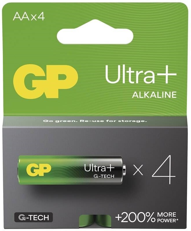 Baterie alkalická GP Ultra Plus AA (LR6), 4 ks