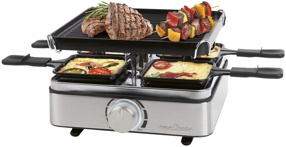Gril Profi Cook RG 1301 nerez Gril ProfiCook RG 1301 s grilujícími se potravinami