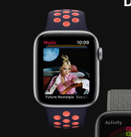 Chytré hodinky Apple Watch Nike Series 6 GPS 44mm pouzdro ze stříbrného hliníku - platinový/černý sportovní řemínek Nike