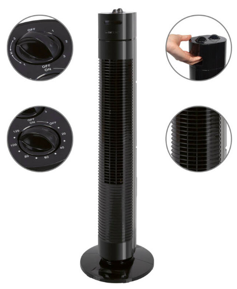 Ventilátor sloupový Clatronic TVL 3770 BK černý Ventilátor sloupový Clatronic TVL 3770 BK