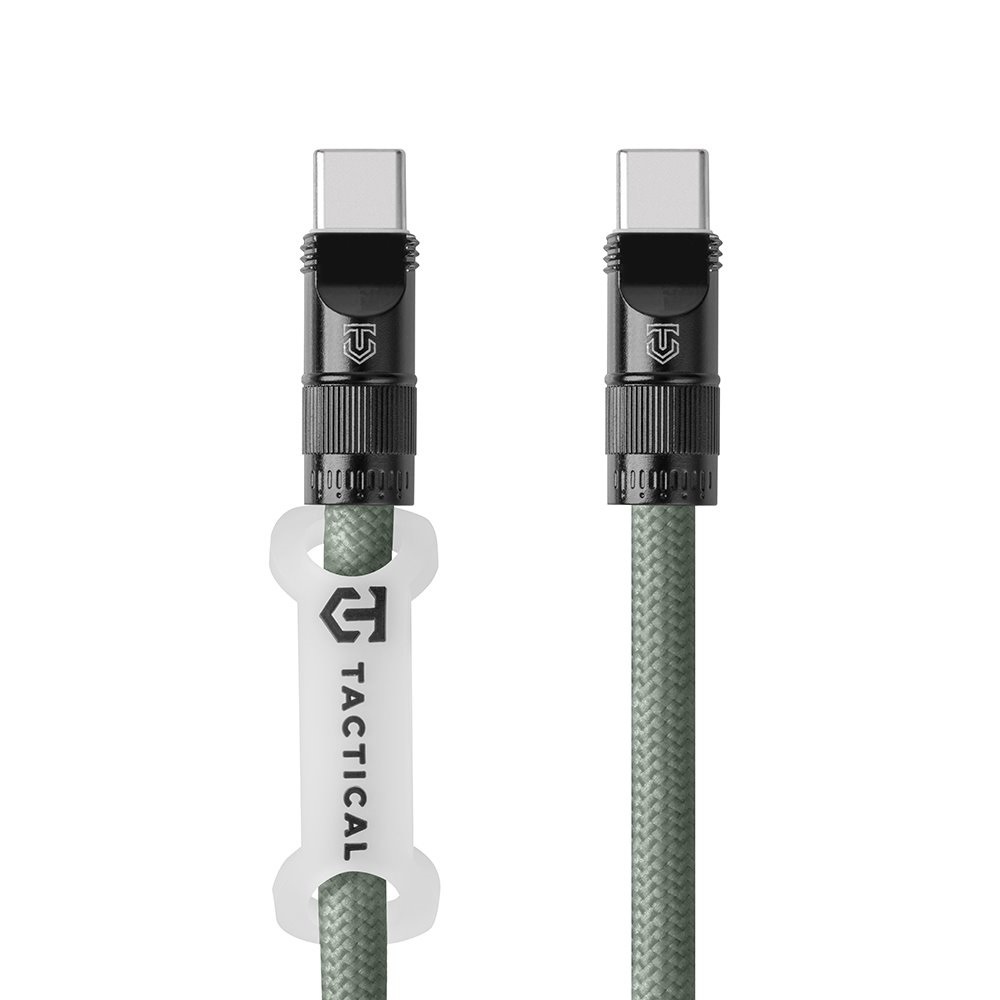 Nabíjecí koncovky USB-C u popruhu Tactical Wire Snake USB-C/USB-C 1,2m - zelený