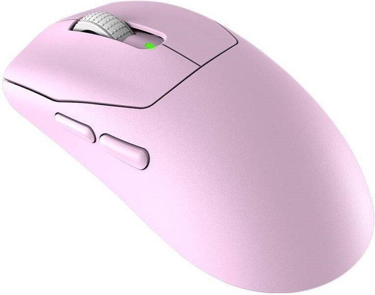 Myš MSI Forge GM340 Wireless růžová Bezdrátovou myš MSI Forge GM340 Wireless vidíme zboku.
