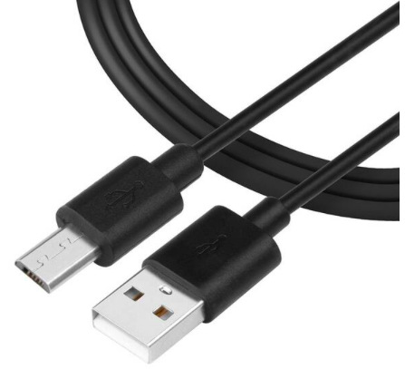 Kabel Tactical Smooth Thread USB-A/micro USB 12mm, 1 m černý