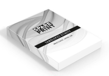 Etikety Spare Print samolepící štítky bílé, 100 archů A4 v krabici (1arch/14x etiketa 105x42,3mm)