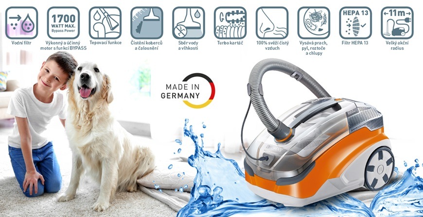 Víceúčelový vysavač Thomas AQUA+ PET&FAMILY oranžový