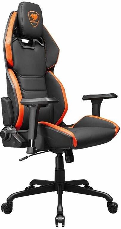 Herní židle Cougar Hotrod v černo-oranžové barvě s ergonomickou konstrukcí a 3D opěrkami rukou