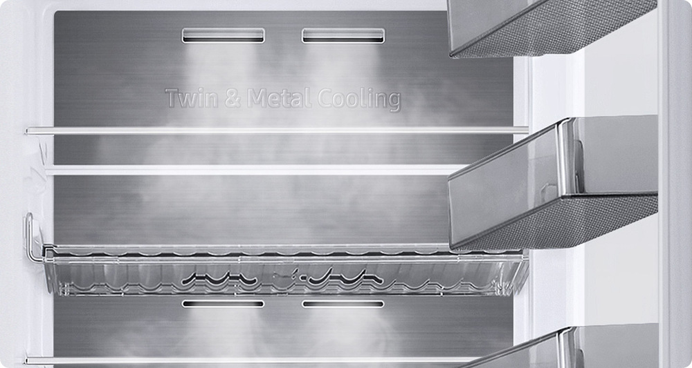Chladnička s mrazničkou Samsung RB38C7B6AB1/EF, Bespoke černá Kovová deska Metal Cooling