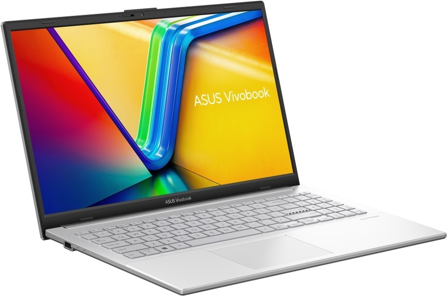 Notebook Asus Vivobook Go 15 stříbrný Boční pohled na kompaktní notebook ASUS Vivobook Go 15