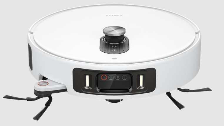 Přední část Xiaomi Vacuum 6 Pro s AI kamerami, senzory a výsuvným LiDARem
