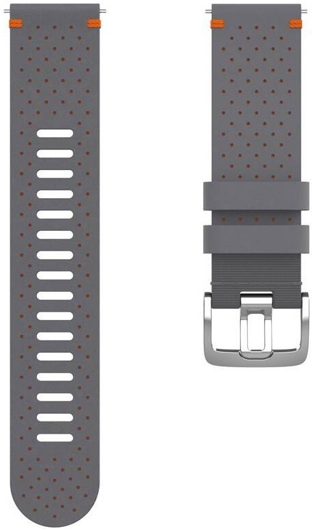 Řemínek Polar 22mm perforovaná kůže, vel. M/L šedá