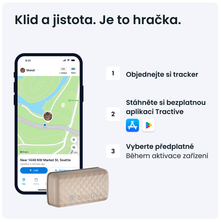 GPS lokátor Tractive CAT Mini - hnědý