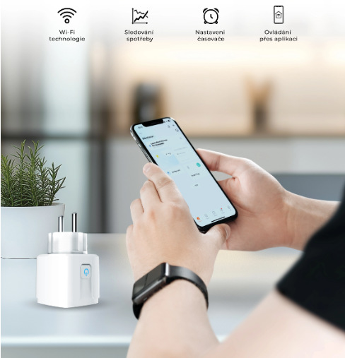 Chytrá zásuvka WG Wi-Fi bílá Výhody chytré zásuvky WG Wi-Fi