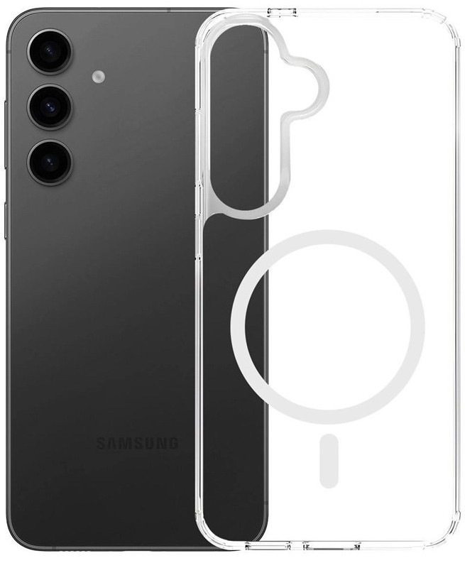 Kryt na mobil 3mk Armor MagCase na Samsung Galaxy S25 FE v průhledném designu