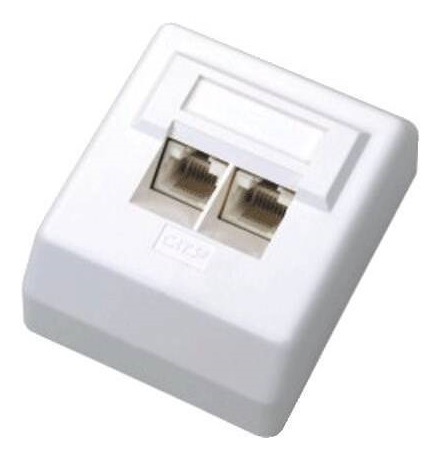 Zásuvka DATACOM UTP Cat.6 2x RJ45 45°