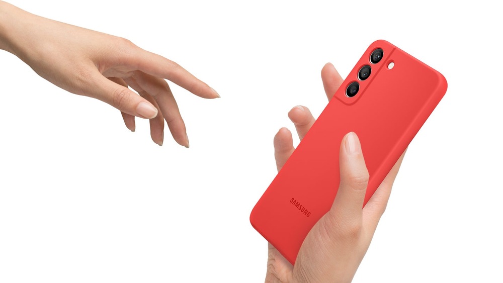 Kryt na mobil Samsung Silicone Cover na Galaxy S22 modrý
