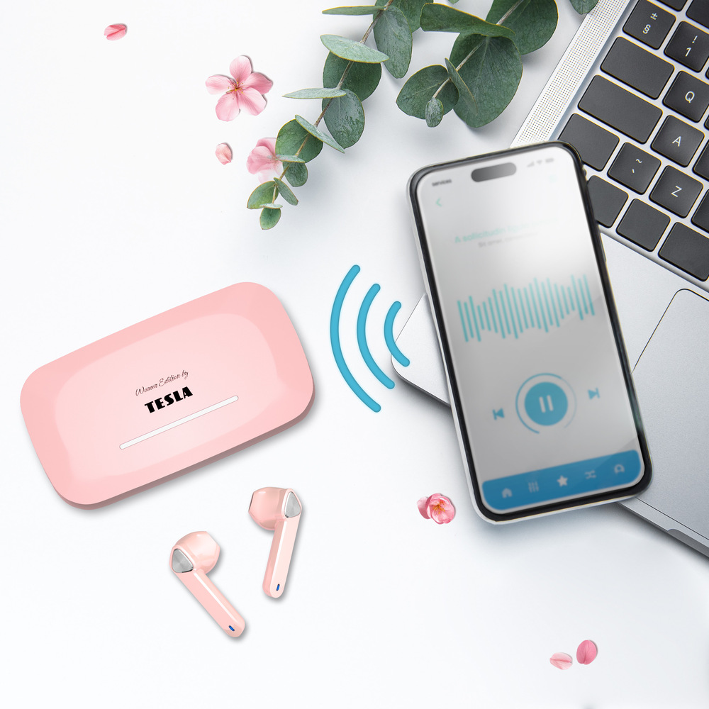 Sluchátka Tesla SOUND EB20 růžová