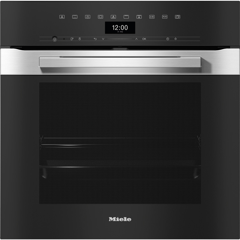 Vestavná parní trouba Miele DGC 7450 s dotykovým panelem, čelní pohled.