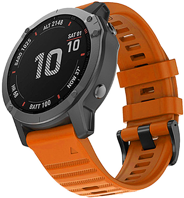 Řemínek RhinoTech pro Garmin QuickFit silikonový outdoor 26mm oranžový